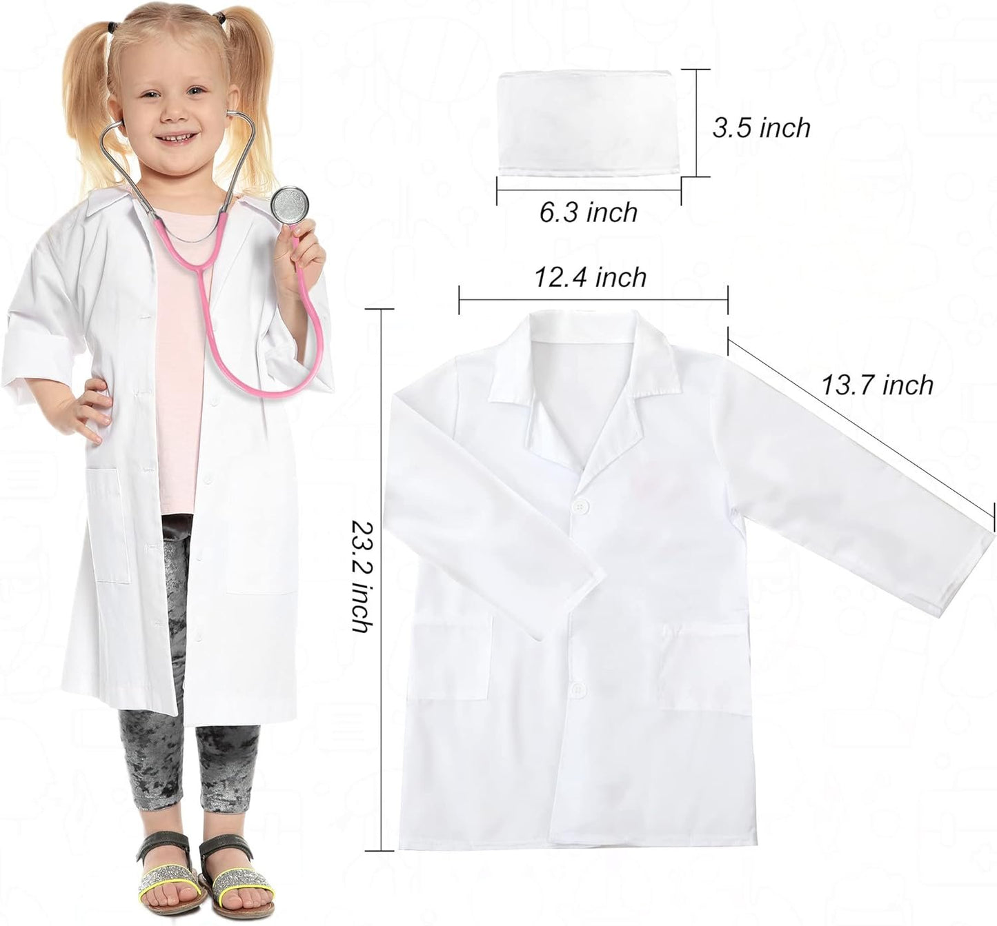 Phobby Durable Doctor Kit for Kids, 27 Pcs Deluxe Pretend Play Medical Kit Toy with Real Stethoscope, Doctor Kit for Toddlers Boys Girls Aged 3 4 5 6 7 8(Pink)