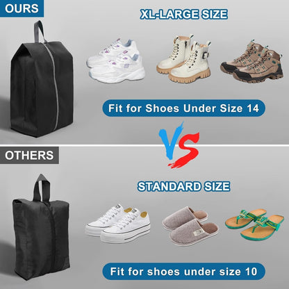 6 x Travel Shoe Bags, Waterproof Dust Bags for Shoes, Shoe Bag with Handle Zip for Shoes, Separating Shoes and Clothes, Portable Travel Accessories, Black+Green+Blue, Footwear Bag