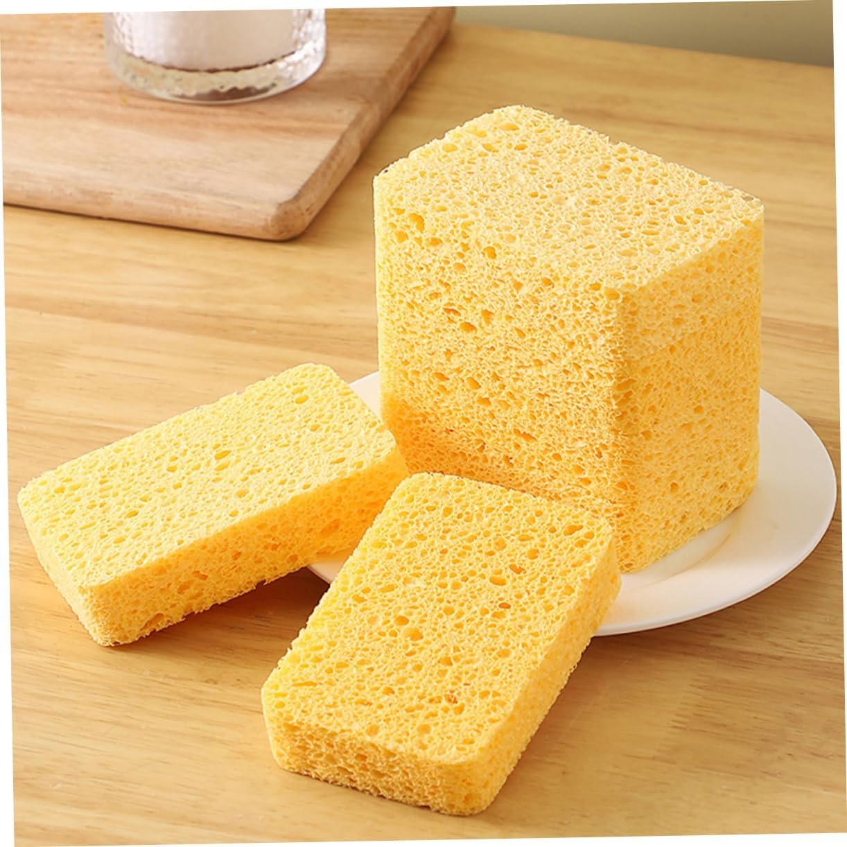 LABRIMP 6pcs Reusable Kitchen Sponge Multi Functional Cleaning Scrub Sponge for Pans Bowls and Cups High