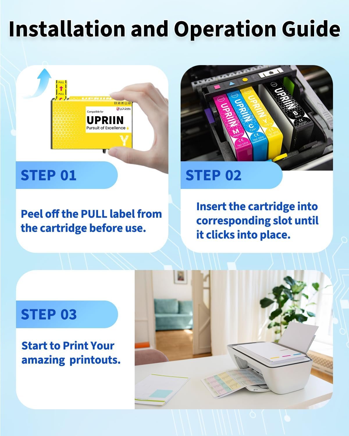 UPRIIN 410XL T410XL Ink Cartridges Combo Pack Remanufactured for Epson 410 XL Ink Cartridges for Expression Home XP-830 XP-640 XP-530 XP-630 XP-635 XP-7100