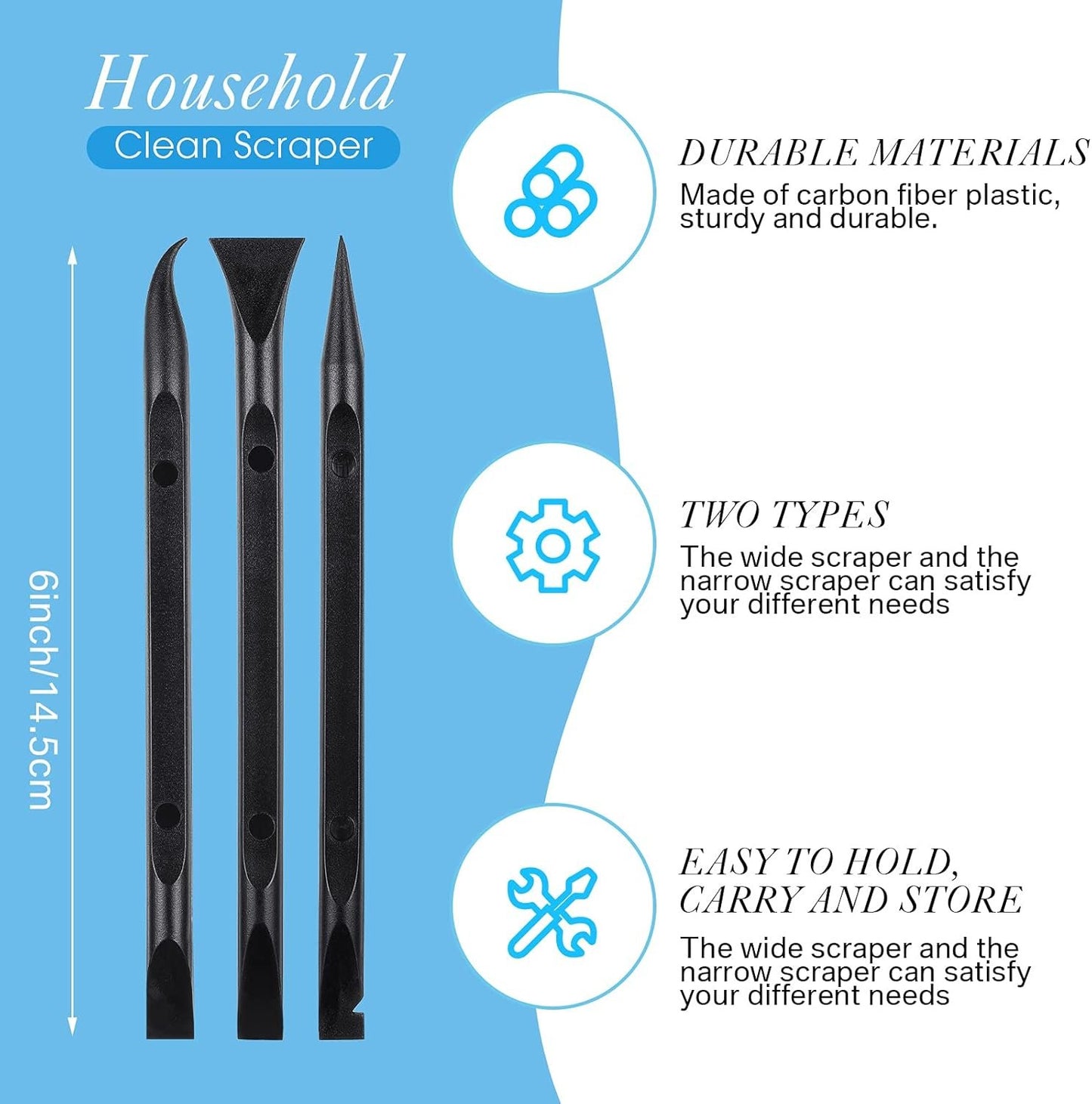 9 Pieces Plastic Scraper Tool Scratch Free Crevice Cleaning Sticker Remover Tool Multipurpose Non Scratch Scrapers for Tight Spaces, Kitchen, Crevices, Auto Detailing, Paint