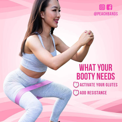 Peach Bands Hip Band Set - Fabric Booty Resistance Bands for Leg and Butt Workouts