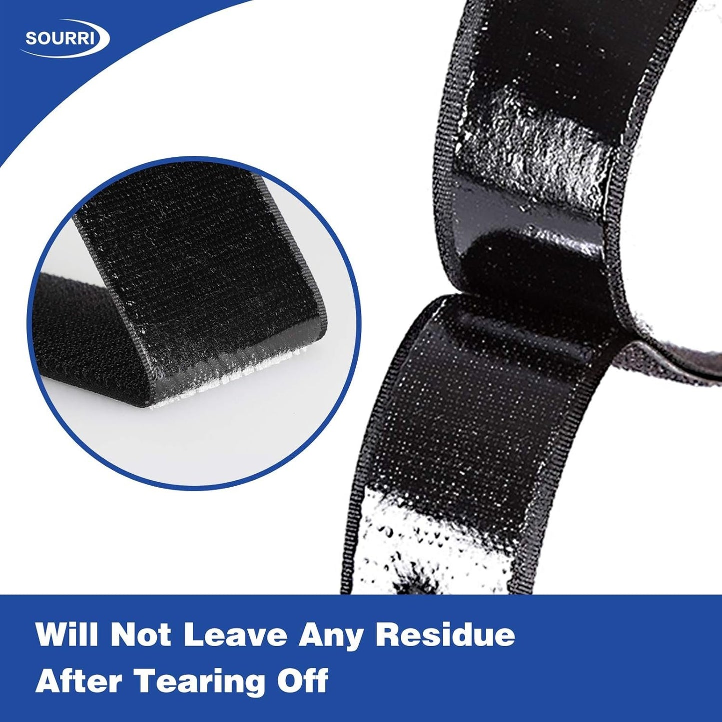 SOURRI 1 In x 82 Feet Hook and Loop Tape Sticky Back Fastener Roll, Nylon Self Adhesive Heavy Duty Strips Fastener for Home Office School Car and Crafting Organization