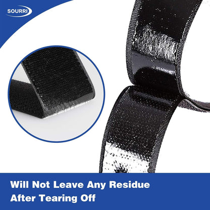 SOURRI 1 In x 82 Feet Hook and Loop Tape Sticky Back Fastener Roll, Nylon Self Adhesive Heavy Duty Strips Fastener for Home Office School Car and Crafting Organization