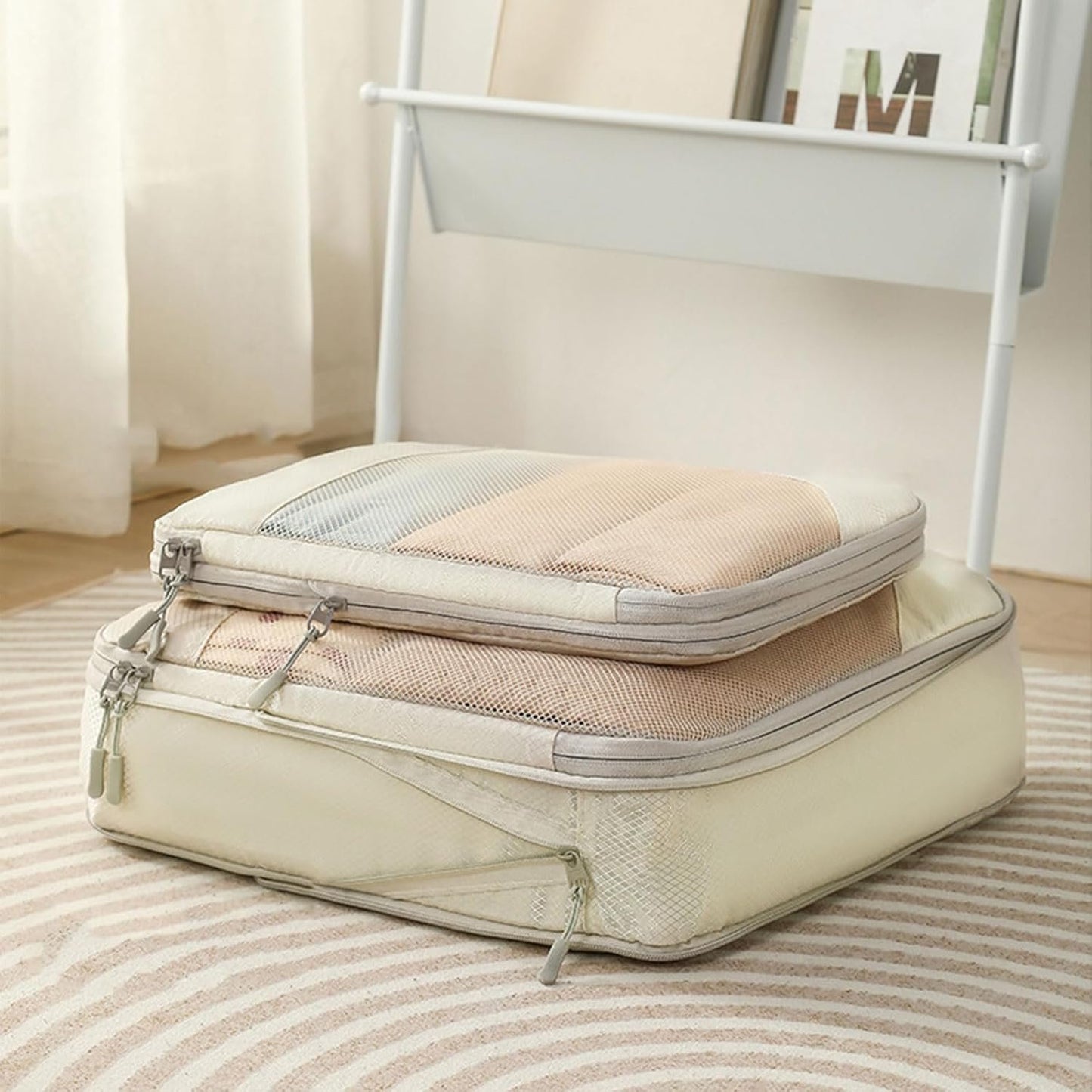 Meiliyizu 5pcs/set Lightweight Packing Cubes for Efficient Suitcase Organization Expandable Travel Organizers Portable Storage Bag