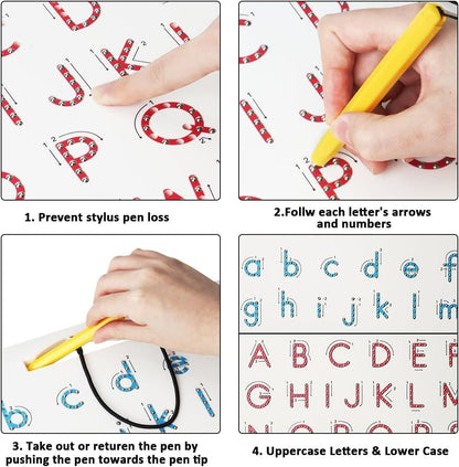 Magnetic Letter Board Learning Toys: Dreampark Double-Sided with Stylus Montessori ABC Learning Toys for Kids Ages 3+ Alphabet Tracing Board & Travel Educational Gift