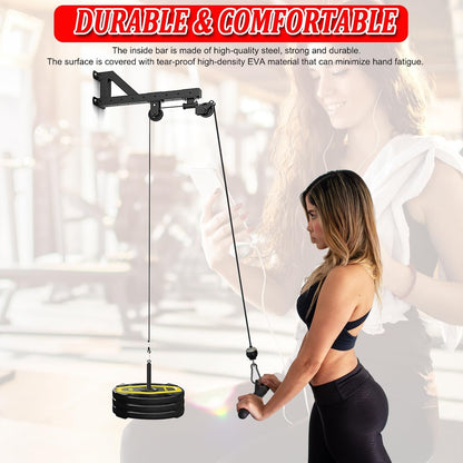 Taeku LAT Pulldown Bar, LAT Straight Bar with Handle for Pulley Cable Machine Triceps Pushdown Bar Accessories for Home Gym Fitness