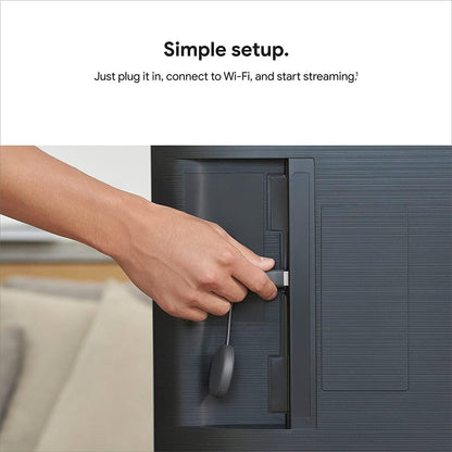 Google Chromecast - Streaming Device with HDMI Cable - Stream Shows, Music, Photos, and Sports from Your Phone to Your TV with Extra Cable- Charcoal