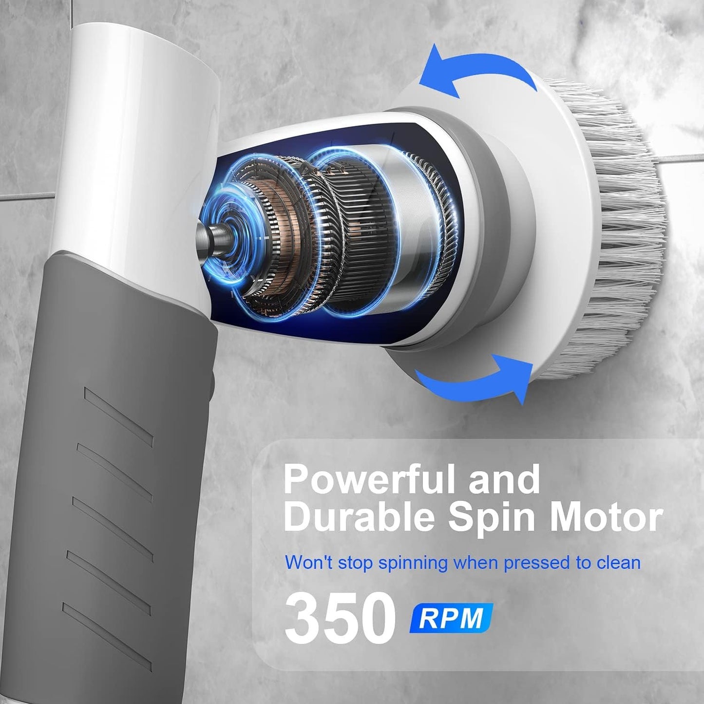 Portable Electric Spin Scrubber for Bathroom, GRUTTI Cordless Handheld Power Scrubber Cleaning Brush with 4 Replaceable Brush Heads for Tub Floor Tile Bathroom Kitchen Dishes Car Washing