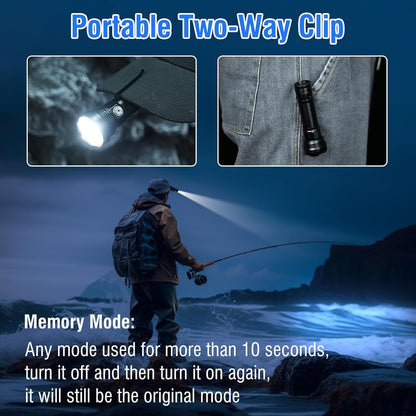 Boruit ET28 Rechargeable Flashlight Powerful with Red Green Blue UV Light - Tactical Hunting Blood Tracking Multicolor Flashlights, RGB LED USB Flash Light Clip on Pocket