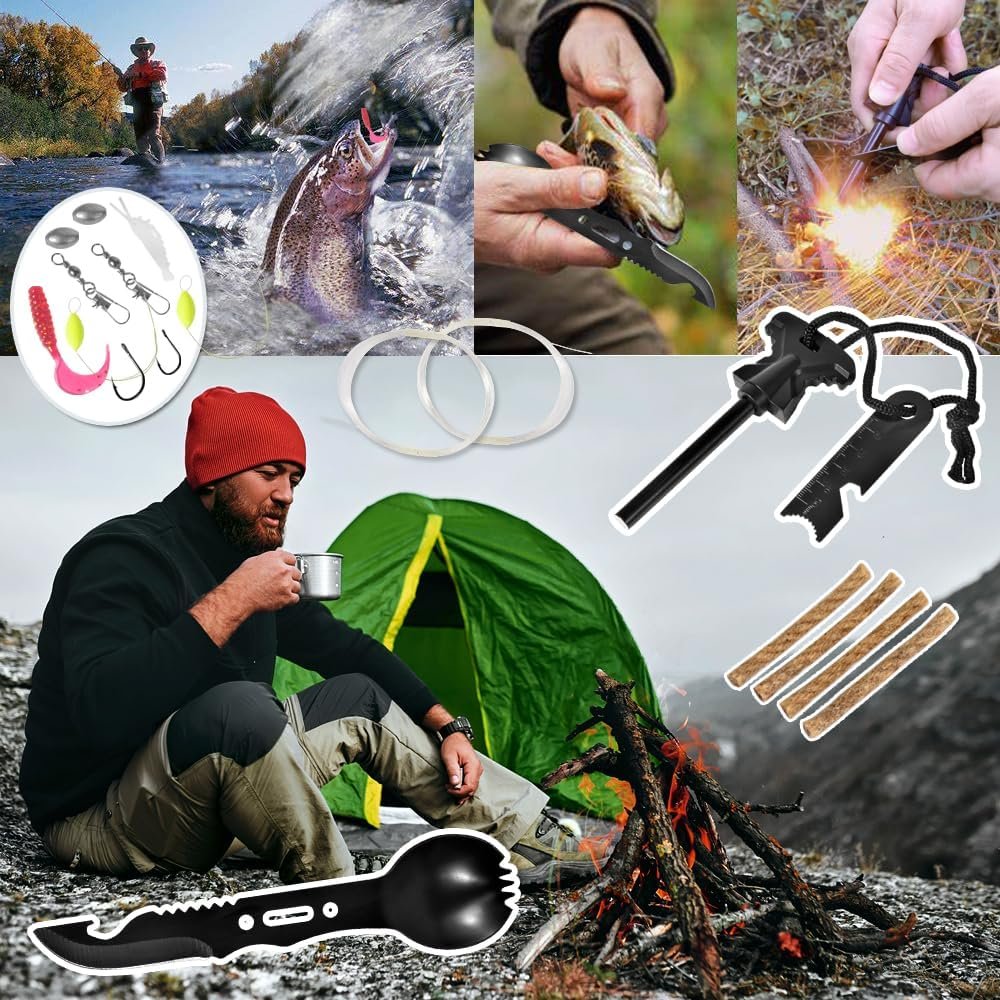 Survival Kit,Survival Kits Camping Survival Kit Gift for Family or Friends Travel Essentials Emergency Survival Kit Gifts for Men or Women