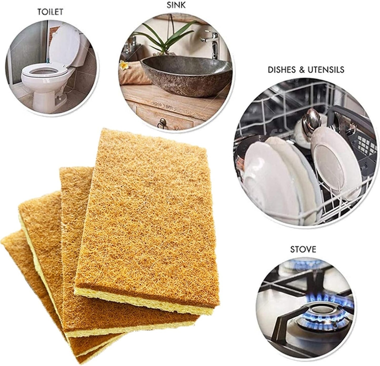 DDGURDH Household Cleaning Sponges Eco Friendly Products Coconut Cellulose Sponge for Washing Dishes Home Cleaning Tools Kitchen Accessories Ecological Scrubber