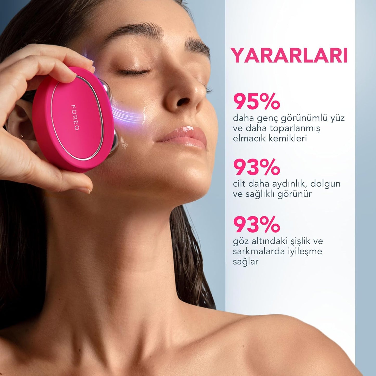 FOREO Total Facelift Bundle - BEAR 2 Fuchsia Advanced Microcurrent Facial Device + SUPERCHARGED SERUM 2.0 30 ml + SUPERCHARGED HA+PGA Triple Action Intense Moisturizer 15 ml-Anti Aging-Skincare Tools