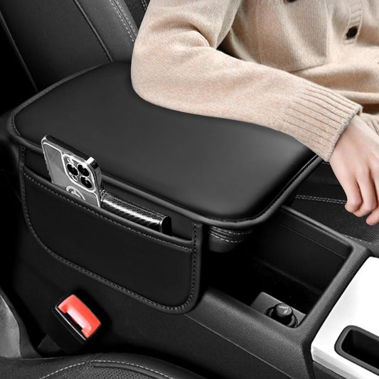 Car Center Console Cover, PU Leather Armrest Pad Cover, Universal Car Arm Rest Seat Storage Box Mat Waterproof Non Slip Interior Accessories