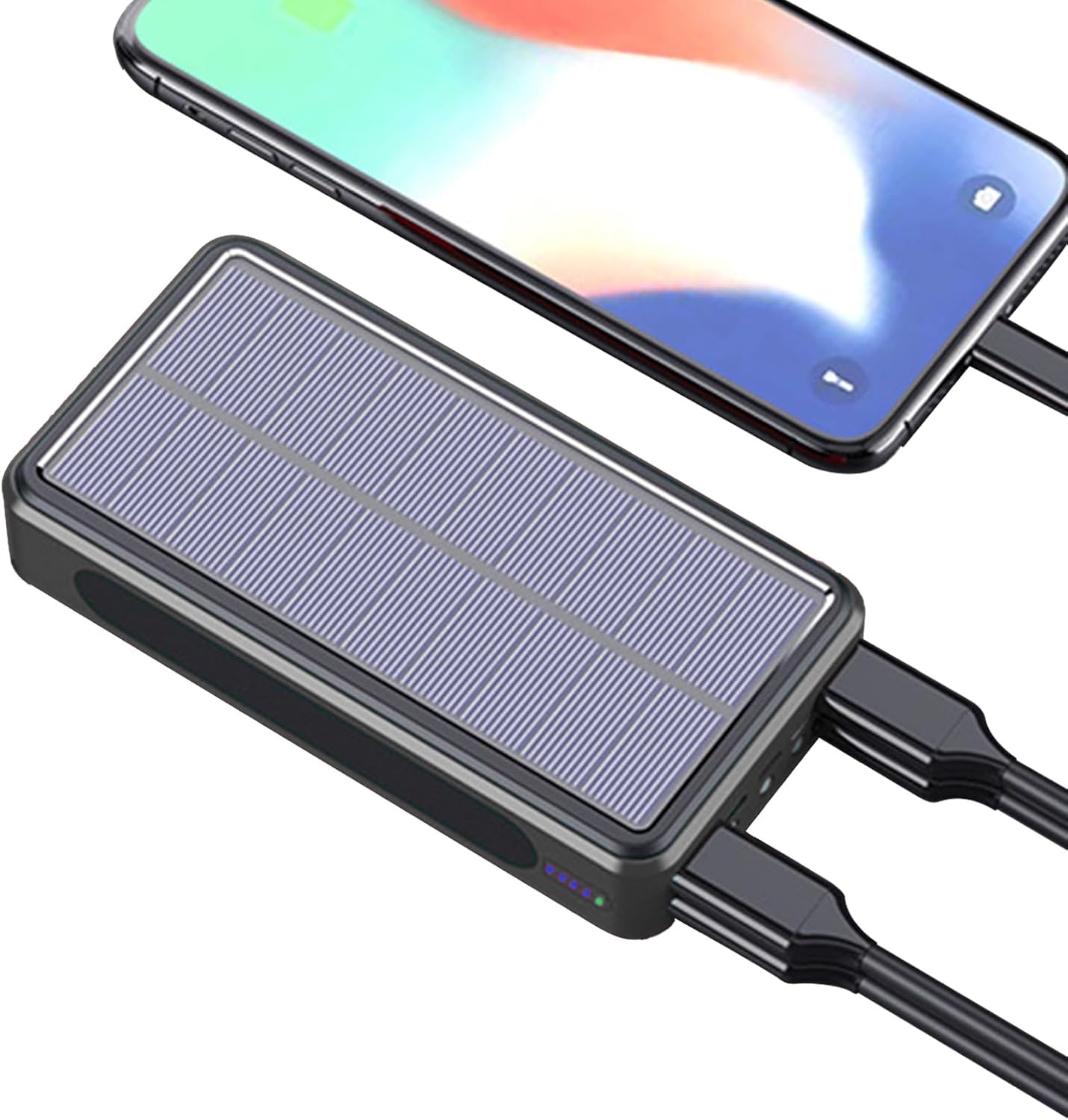 Solar Power Charger - Portable Solar Battery Pack, Sun Charged Power Supply | Compact Solar Phone Charger, 20000mah Battery Batter