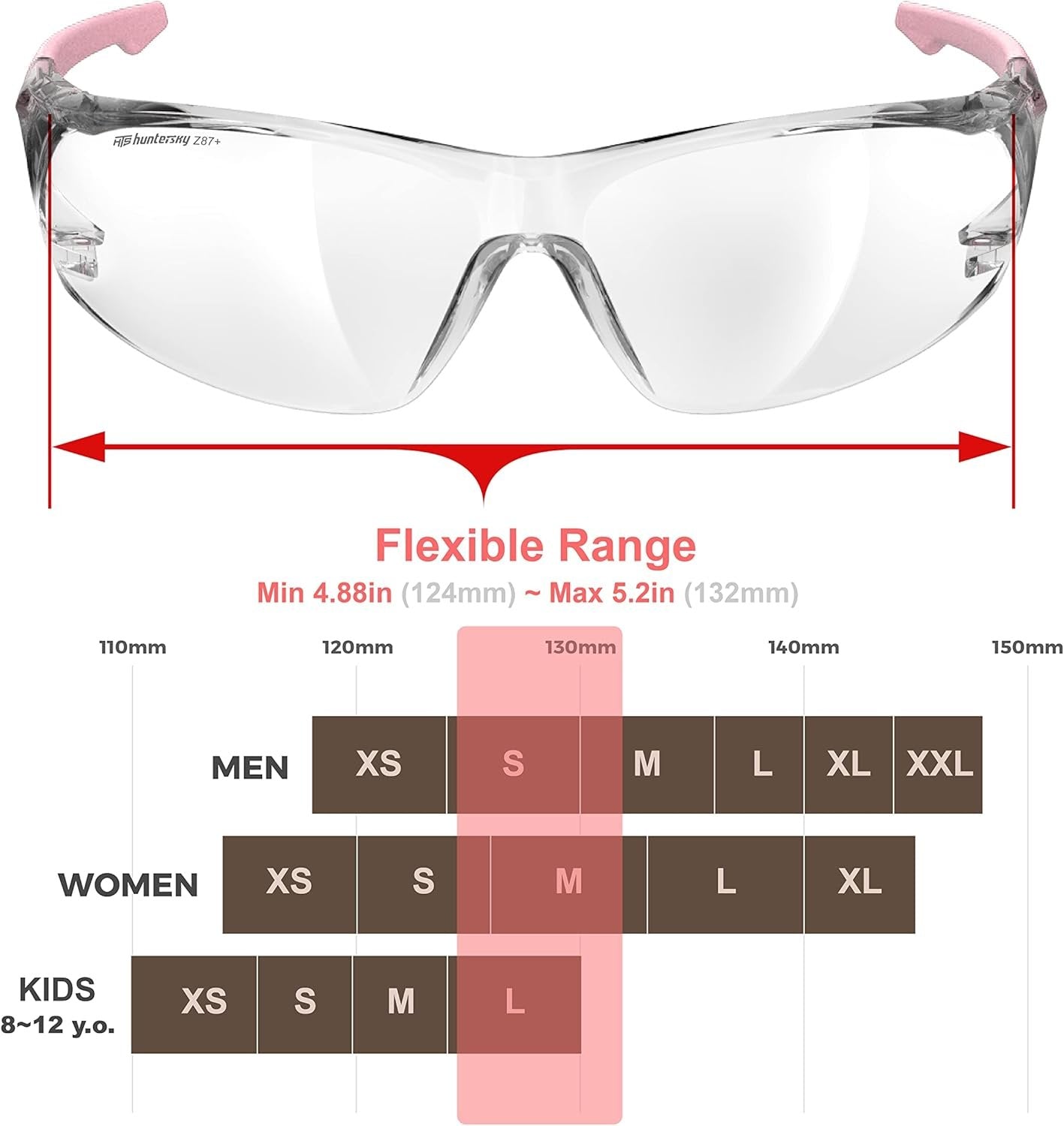 HTS HUNTERSKY S239 Sport Clear pink Small Glasses women youth protection from wind dust proof night bike riding cycling running