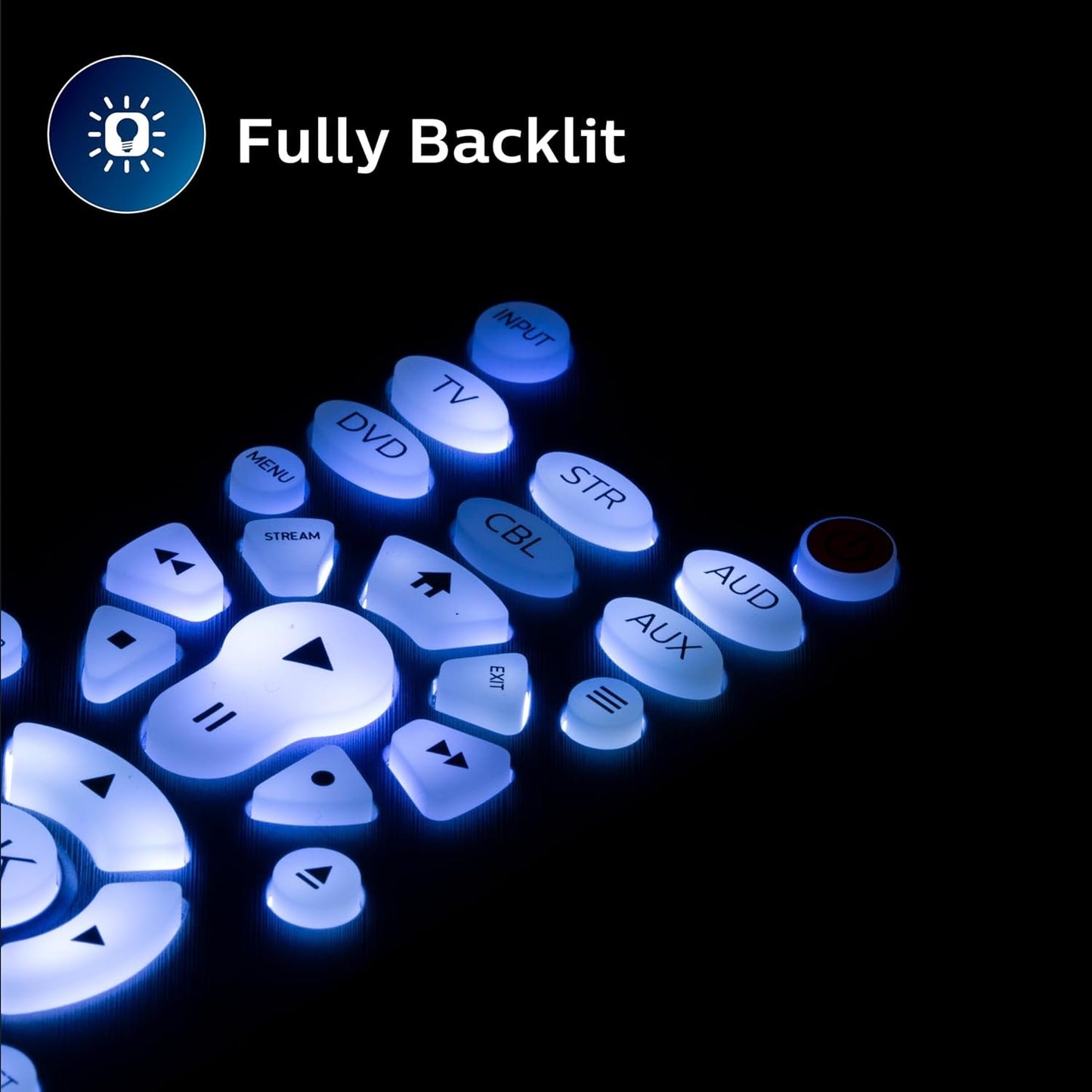 Backlit Universal Remote Control by Philips, Works for Samsung, Vizio, TCL, HiSense, Sony, RCA, Panasonic, Roku, Apple TV, Smart TVs, Streaming Players, Blu-Ray, DVD, 6-Device, Silver, SRP3016S/27