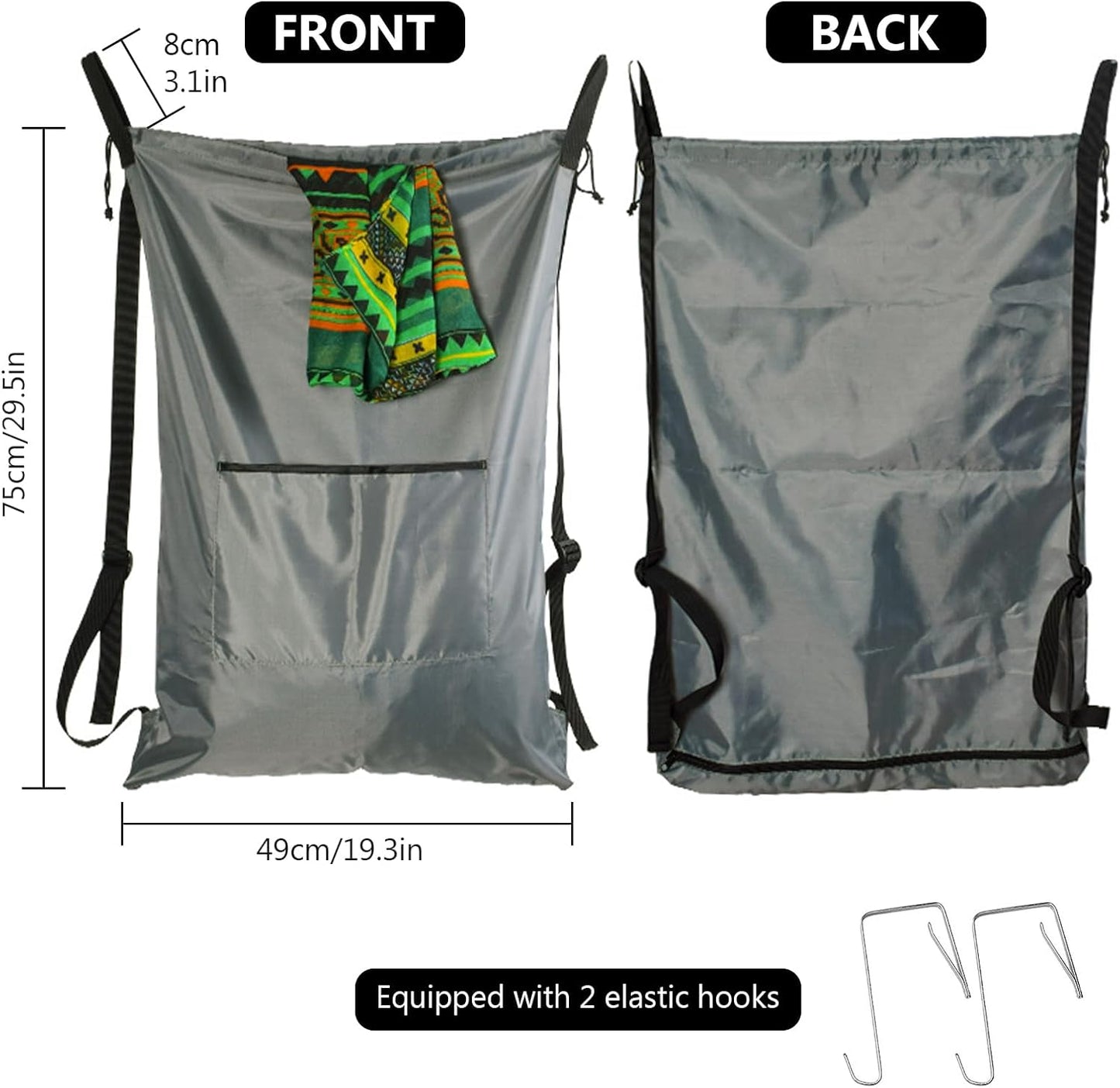 Nizirioo Foldable Laundry Bag Travel Laundry Bags for Travel, Travel Accessories Dirty Laundry Bag for Quilt, Cushions Duvets, Chair, Travel (Grey)