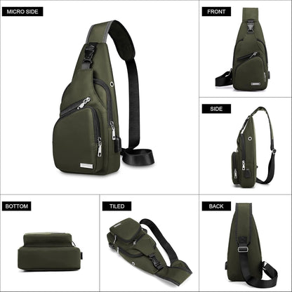 Waterproof Sling Bag Crossbody Backpack for Men Women Sling Backpack Hiking Daypack Multipurpose Cross Body Chest Bag