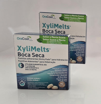 OraCoat XyliMelts 40 Adhesive Pads Against Caries and Oral Dryness - Mild Mint
