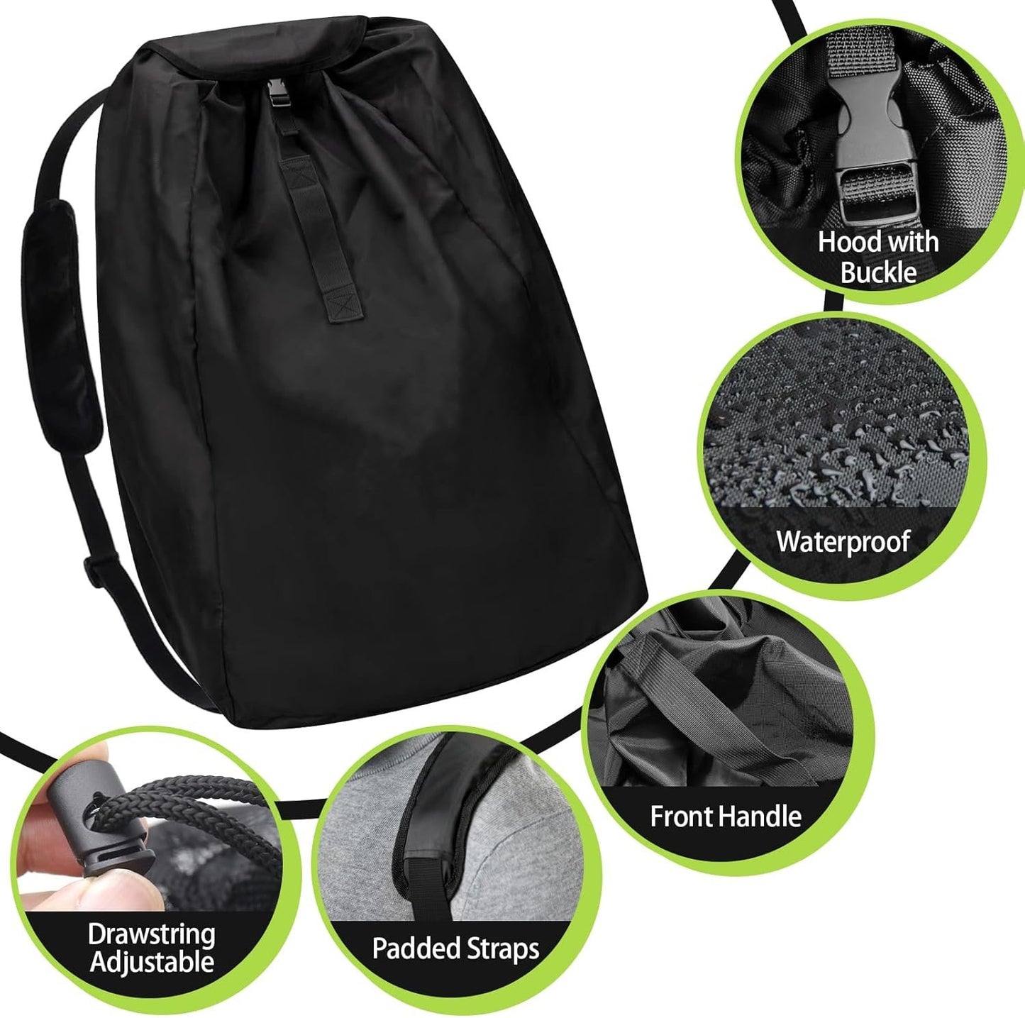 DoxCot Baby Car Seat Travel Bag for Airplane - Universal Fit (16.9" x 16.9" x 33.5"), Duty 900D Nylon, Water-Resistant, Padded Backpack Straps for Comfort - Easy Carry Car Seat Bags for Air Travel