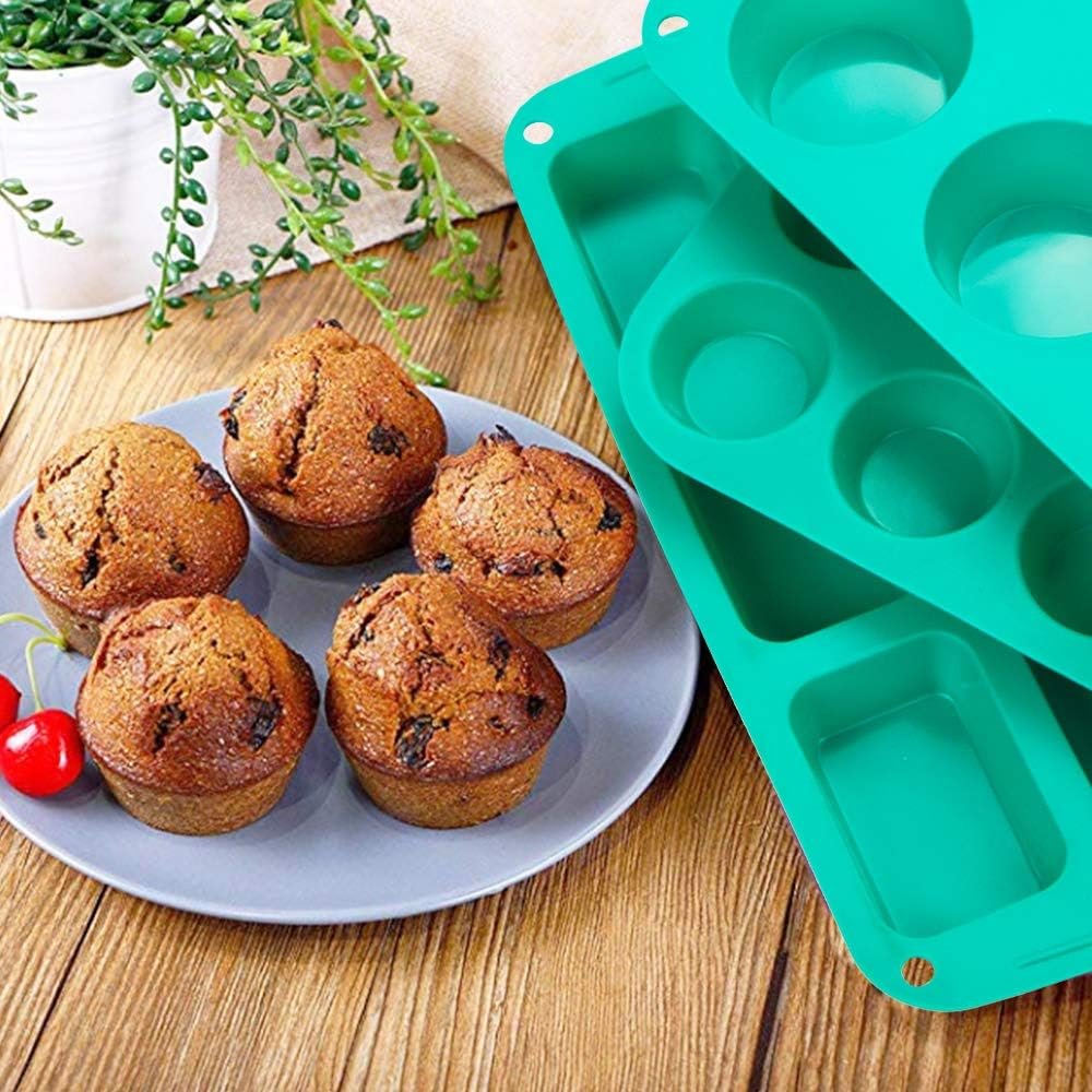 Webake Baking Pans Set of 3 Include Silicone Muffin Tin Pan, Mini Cupcake Pan, Mini Loaf Brownie Pan, Bakeware Combo Set