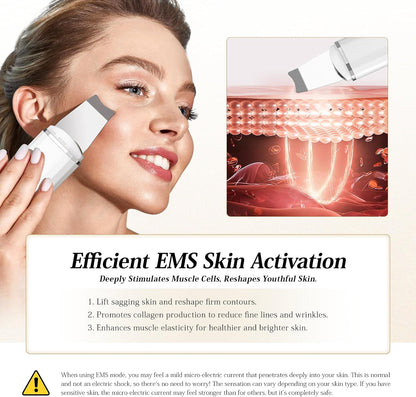 ANLAN Professional Ultrasonic Skin Scrubber for Deep Cleansing Face Peeling and Care, 4 Modes Blackhead Removal, USB Rechargeable