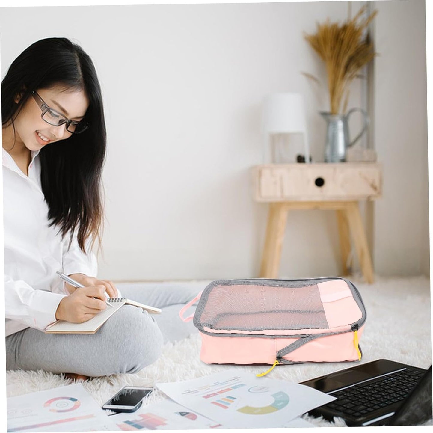Healeved 3pcs Compression Packing Cubes Lightweight Travel Storage Bags for Luggage Organization Neatly