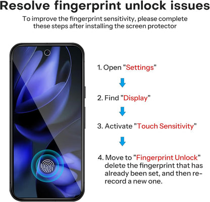 OMOTON 3+2 Pack for Google Pixel 9a Screen Protector, 3 Pack Tempered Glass Screen Protector with 2 Pack Camera Lens Protector for Pixel 9A 2025 Release, Case Friendly/Fingerprint Support