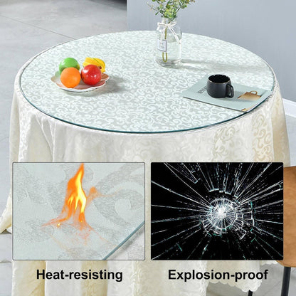 Round Clear Glass Table Top, Beveled Edge Tempered Glass 14in 19in 24in 28in 36in for Dining Coffee Patio Garden Table Tabletop, Scratch Resistant(36cm/14in)