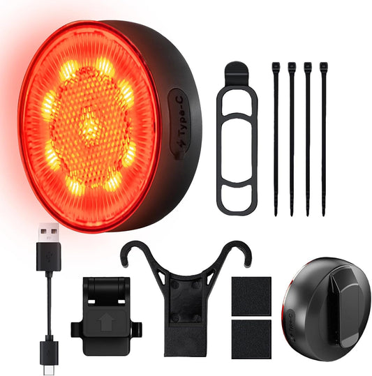 Bike Tail Light - Smart Brake Sensor Light For Bike - Rechargeable Waterproof Taillight With 5 Lighting Modes For Mountain Biking Road Cycling Urban Commuting