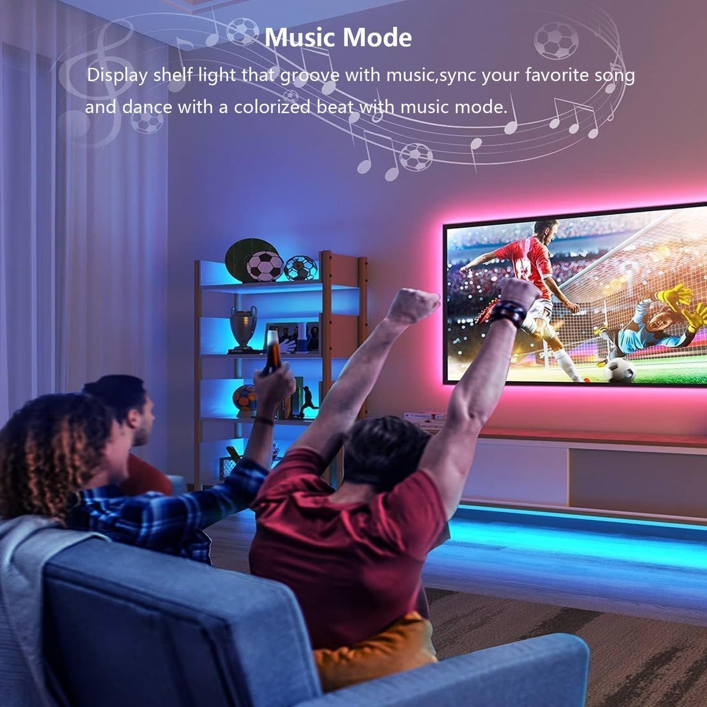 Under Cabinet Lighting RGB Strips Lights Plug in Works with Alexa,Google Home,Smart APP, Remote Control Color Changing Light Bars for Kitchen Counter,Shelf,Bookcase,12V Backlights Linkable,6pcs