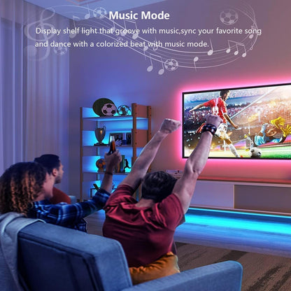 Under Cabinet Lighting RGB Strips Lights Plug in Works with Alexa,Google Home,Smart APP, Remote Control Color Changing Light Bars for Kitchen Counter,Shelf,Bookcase,12V Backlights Linkable,6pcs