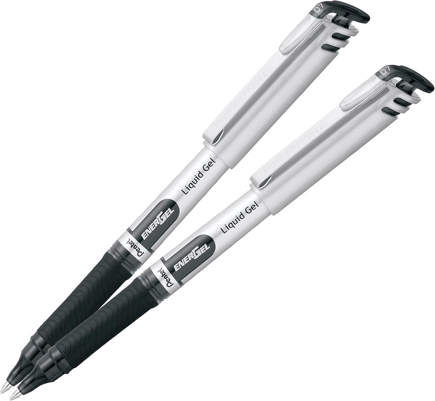 Pentel EnerGel Liquid Gel Rollerball Pen with Cap to Protect Pockets, Everyday Writing, Office Supplies, School Supplies, 0.7mm Medium Point, Black Ink, BL17BP2-A, 2 Pack