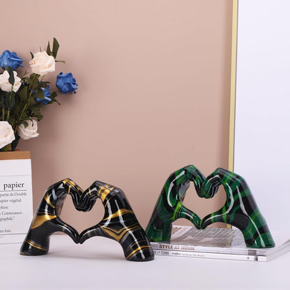 Gesture Statues and Sculptures, Black and Gold Home Decor, Love Statues for Coffee Table Living Room Bedroom Bookcase Office