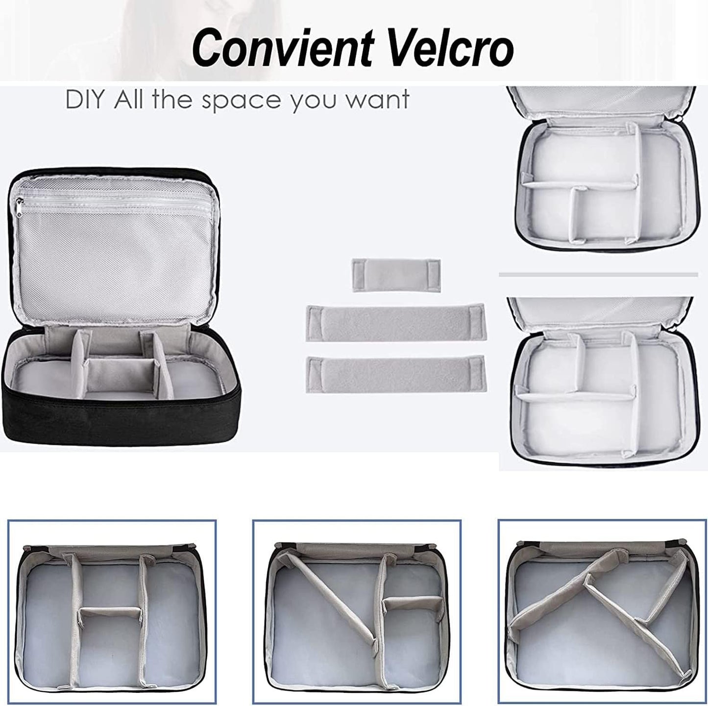 Electronic Accessories Bag, Three-Layer Travel Cable Organizer, Portable Storage Pouch, Universal Waterproof Carry Case for Adapter, Power Bank, Hard Drives, Power Cord, Kindle, Chargers, Mouse, Phone
