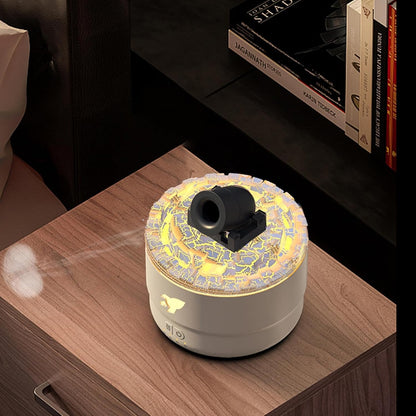Home Air Diffuser, Turret Fire Mist Humidifiers, Homes Humidifier Diffuser, Flame Airs Diffusers with 7 Color Volcano Light, Timer and Auto-Off Protection for Bedroom Relaxation
