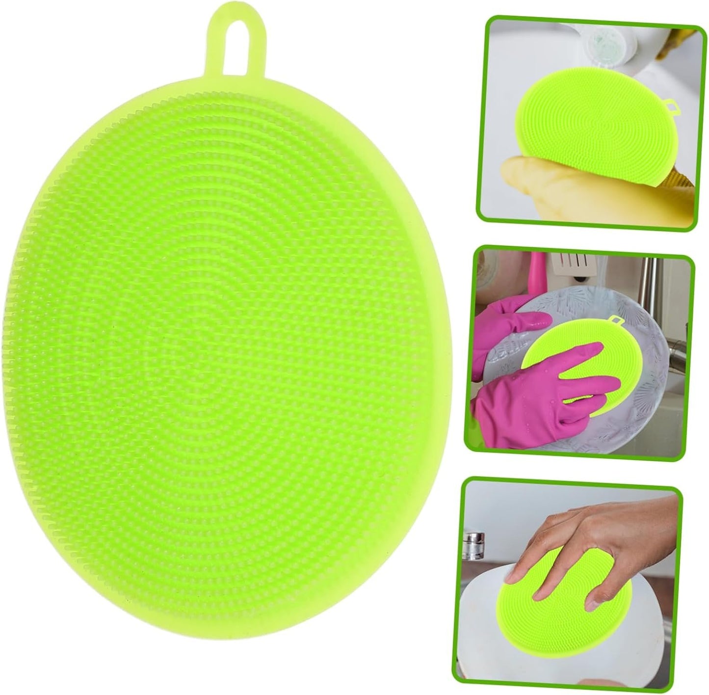 SOIMISS Silicone Kitchen Cleaning Brush Multi Function Non Stick Pot Scrubber for Easy Dishwashing for