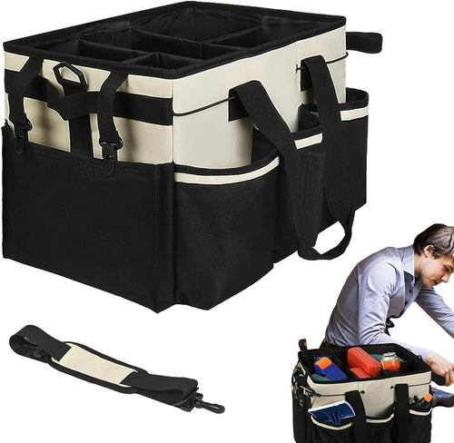 WJnflQN Cleaning Organiser - Water Proof Bucket Bag for Cleaning,High Capacity Detailing Bucket Organizer for Dining Room Kitchen Hotel Trunk