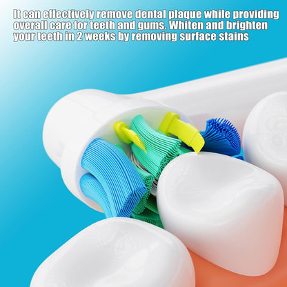 Sulkiwe Toothbrush Heads Compatible with Oral B Braun Pro / Advance Power / Smart / Vitality / Genius Series Replacement Heads Suitable for Oral-B 16 Pieces (White)