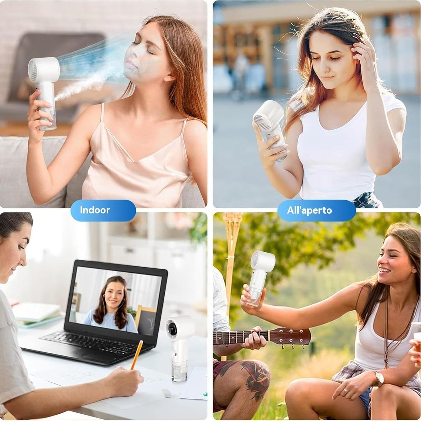 Misting Fan, Mini Spray Water Cooling Tool, Digital Display USB Rechargeable, Handheld Mist Fan 2.28x2.24x6.61 inches, For Outdoor Camping Home Makeup Travel Use