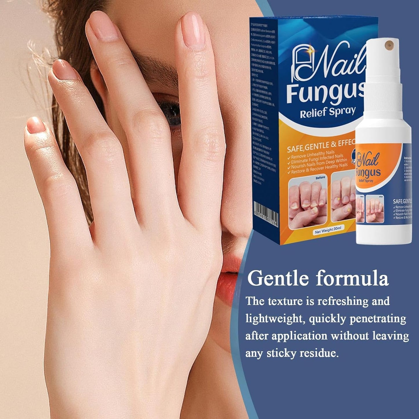 Nail Strengthener, Toenail Care Spray, 4.02x1.14x0.24 Inches Gentle Long Lasting, Portable Nails Repair Spray for Damaged and Thickened Toenails, Strengthens, Nourishes, Protects