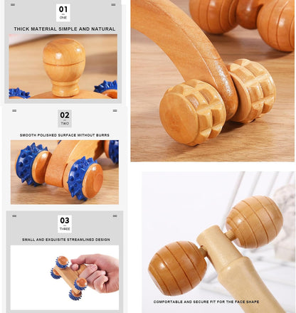 Wooden Massage, Yiyifor Set of 5 Maderotherapy Wooden Kit, Wooden Massage Set for Back, Legs, Muscle, Body, Aesthetic (Whole Body Massage)