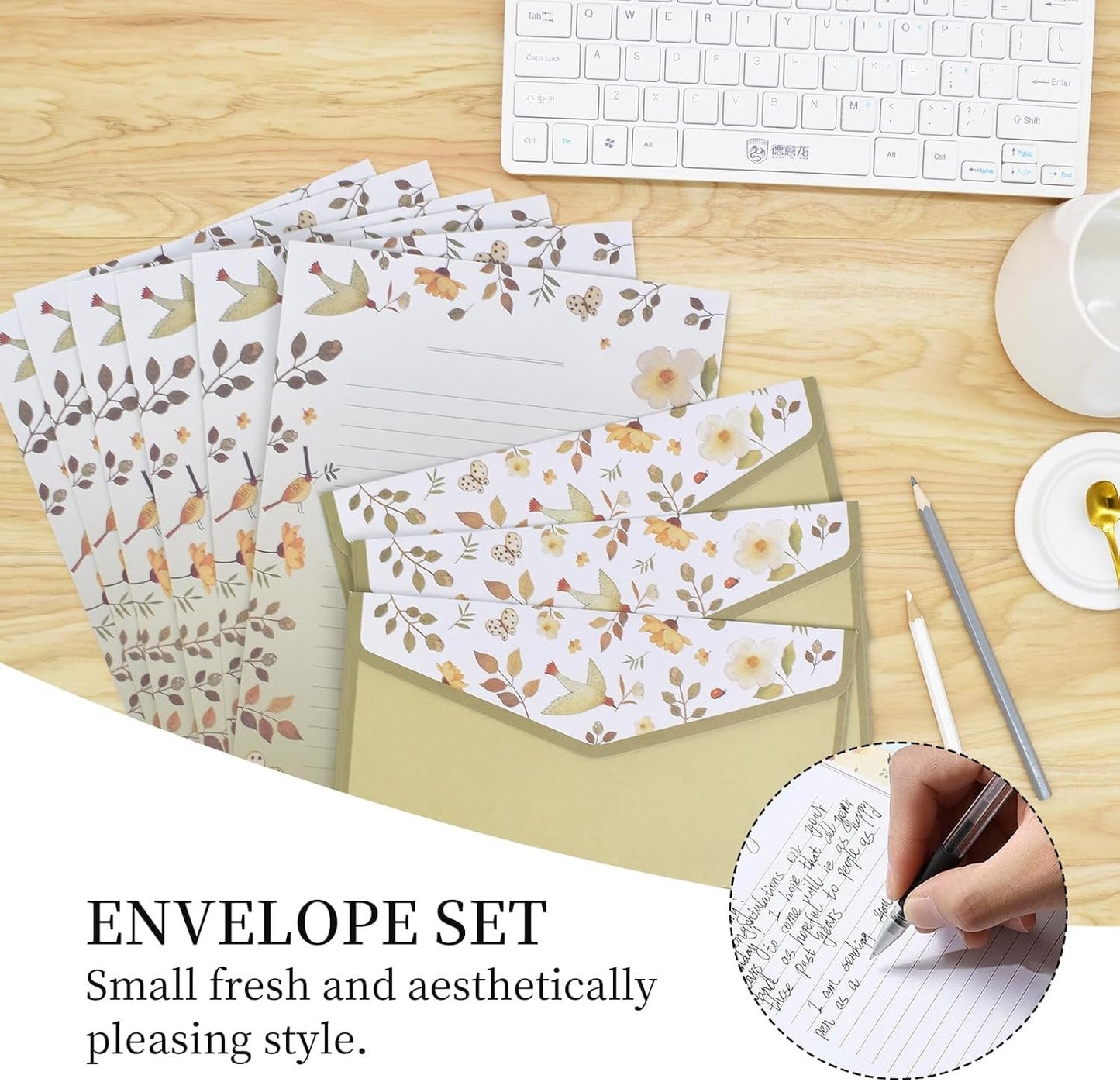 Emperoch 54 Pcs Stationery Paper and Envelopes Set, 36Pcs A5 Floral Animal Lined Writing Paper with 18Pcs Envelopes for Office Home School Writing Letters Greeting Cards Invitations,6 Different Style