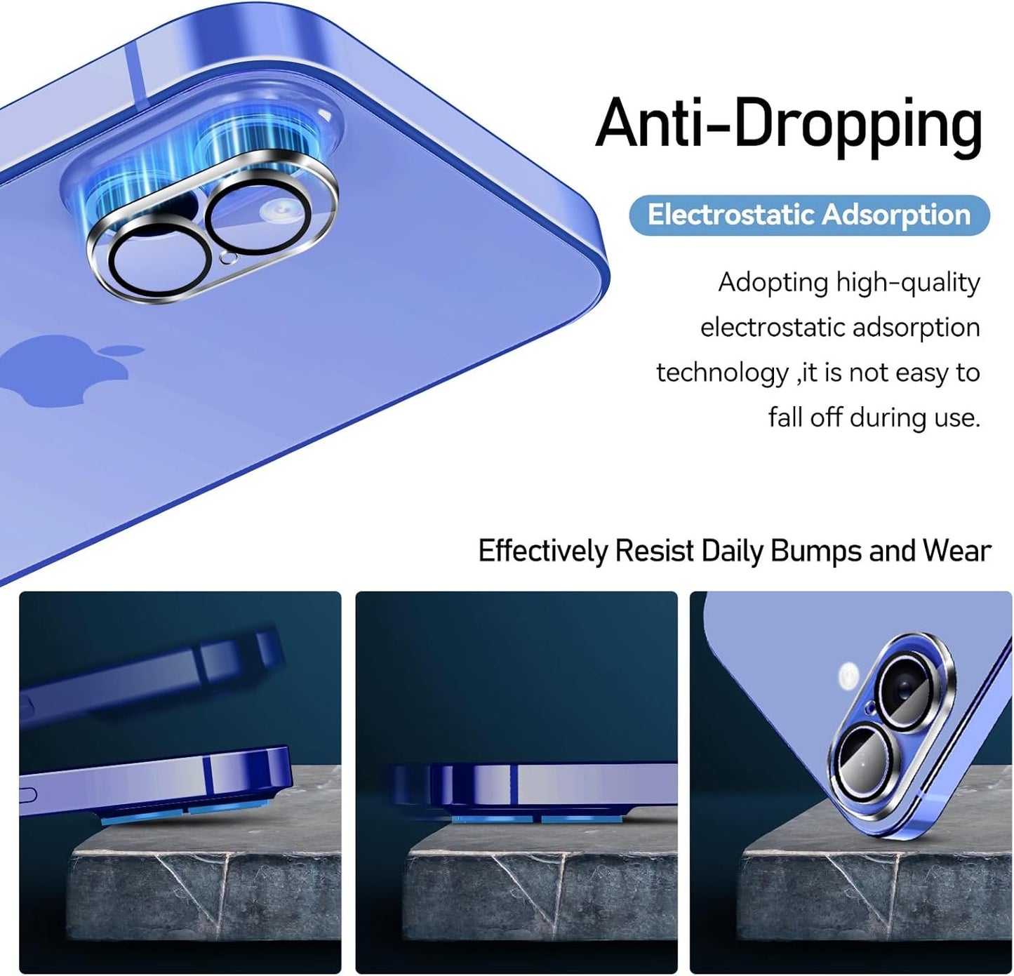 iVoler 4-Pack Camera Lens Protector for iPhone 16 / iPhone 16 Plus Screen Protector Tempered Glass, Case Friendly, Anti-Scratch, Easy Installation, HD Clear