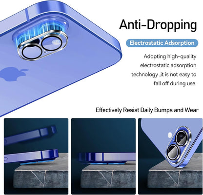 iVoler 4-Pack Camera Lens Protector for iPhone 16 / iPhone 16 Plus Screen Protector Tempered Glass, Case Friendly, Anti-Scratch, Easy Installation, HD Clear