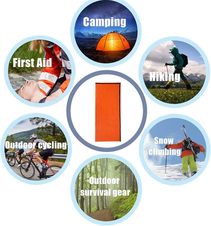 2pcs Emergency Sleeping Bag,Portable Emergency Blanket Survival Equipment,Warm Camping Bag Blanket,Suitable for Camping,Hiking,Outdoor Exploration，with Whistle