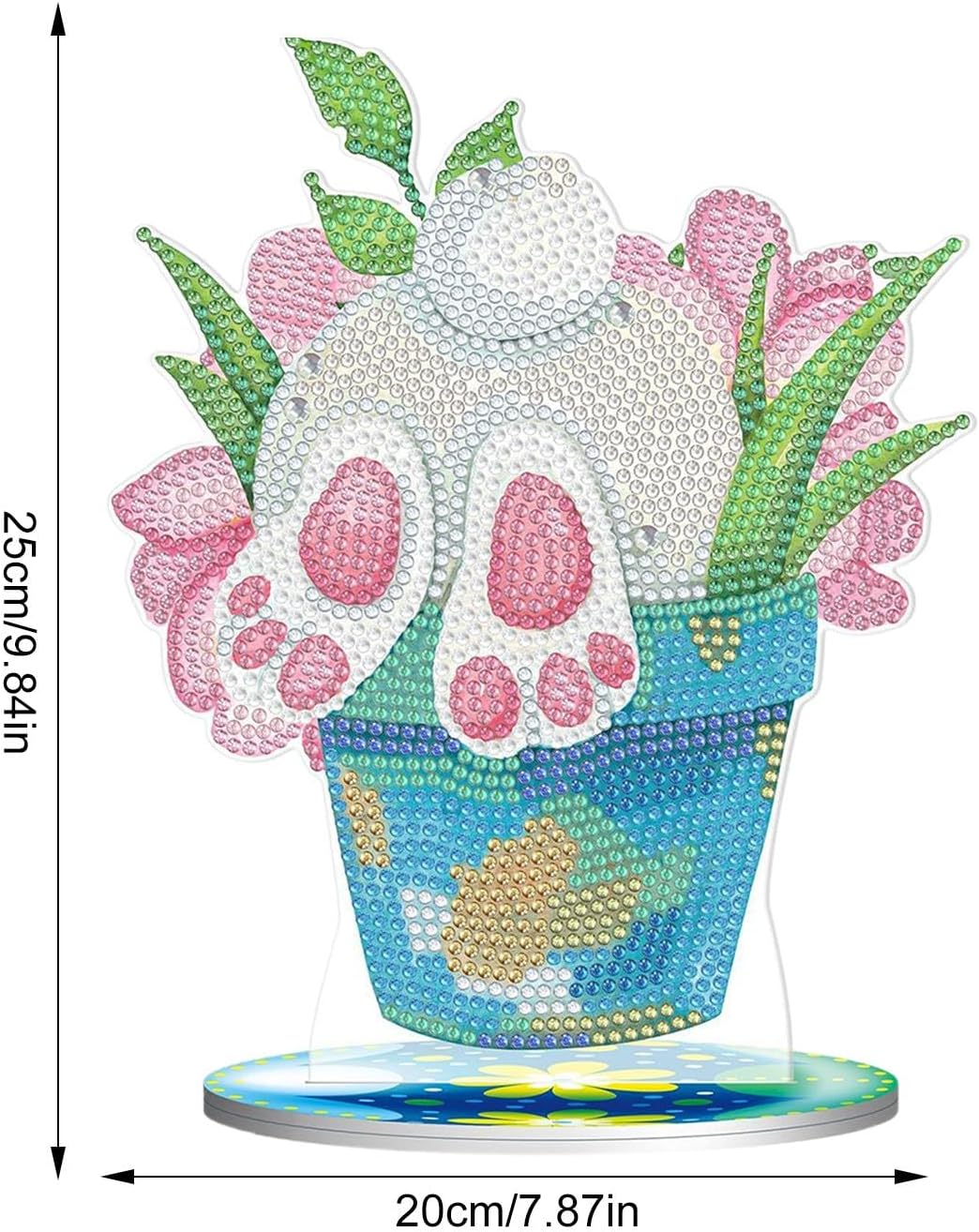 Tabletop Rhinestone Art Easter Decor, Desktop Bunny Eggs Rhinestone Painting, Easter Spring Holiday Scene Props, Seasonal Decoration Gem Art for Dining Room, Sparkling Holiday Centerpiece, Holiday