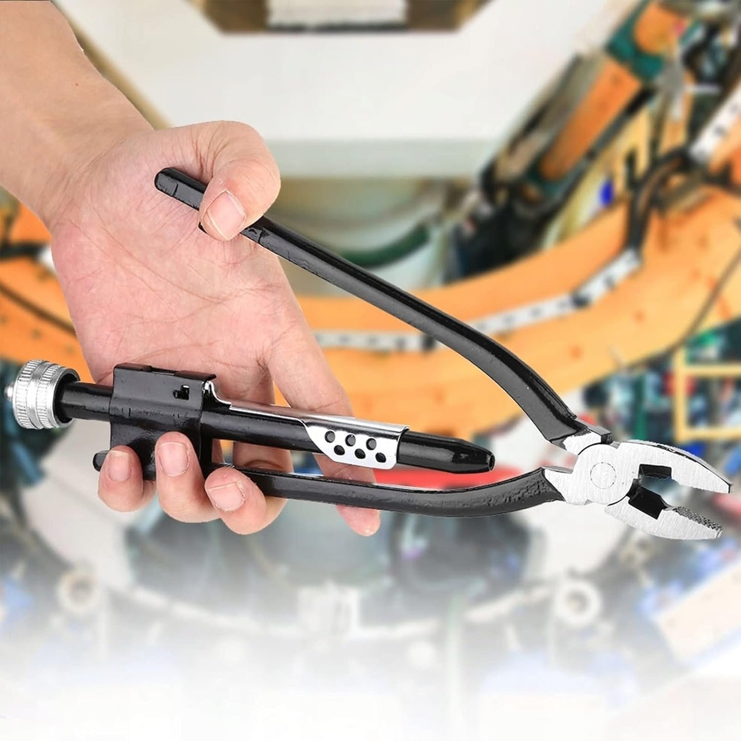 270mm/10.63in Safety Wire Twist Pliers Steel Alloy Wire Twisting Tool Lock Wire Pliers with Spring Return and Heavy Duty Locking Jaws for Aircraft Machinery Vehicles