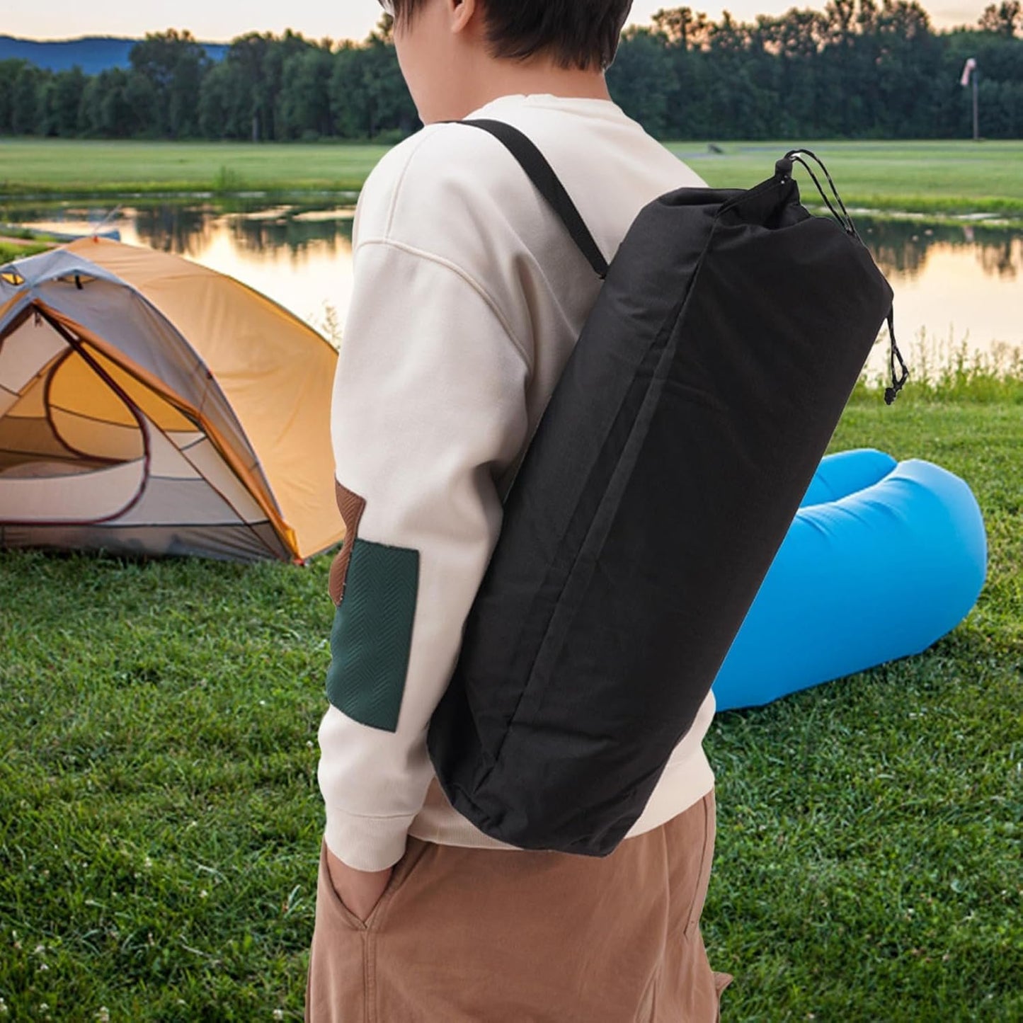 Outdoor Storage Bag - Clothes Storage Bags | Large Stronge Storage Bags | Portable Outdoor Storage Gear Bag | Drawstring Design Tool | for Camping, Picnic, Travel, Hiking, Fishing
